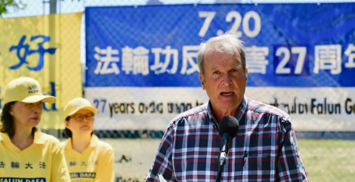 加首都集会反迫害 前省议员支持法轮功