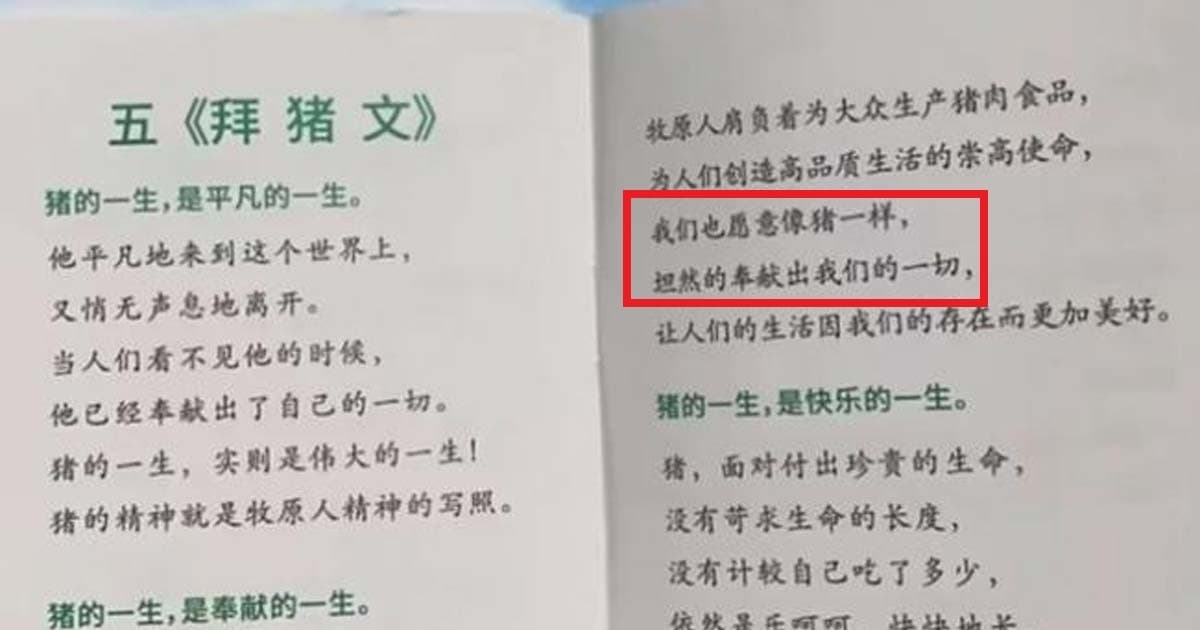 教員工「豬一樣奉獻」 千億豬企《拜豬文》惹議