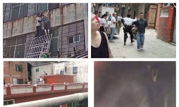 福建鞋厂大火 攀岩爱好者徒手爬外墙救出三人