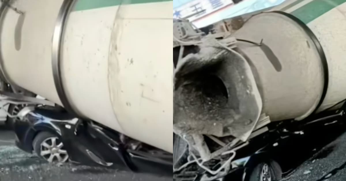 雲南恐怖車禍 水泥罐車側翻 致小轎車6人全死