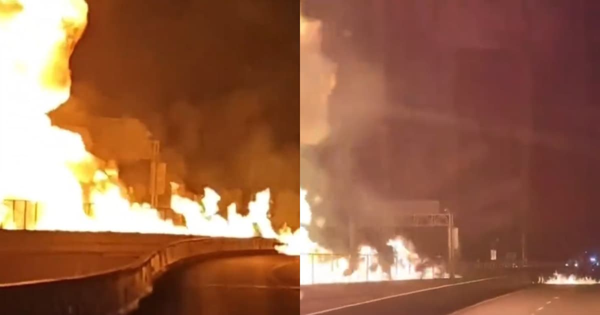 大陸高速路3車連環撞陷火海 驚悚畫面曝光(視頻)