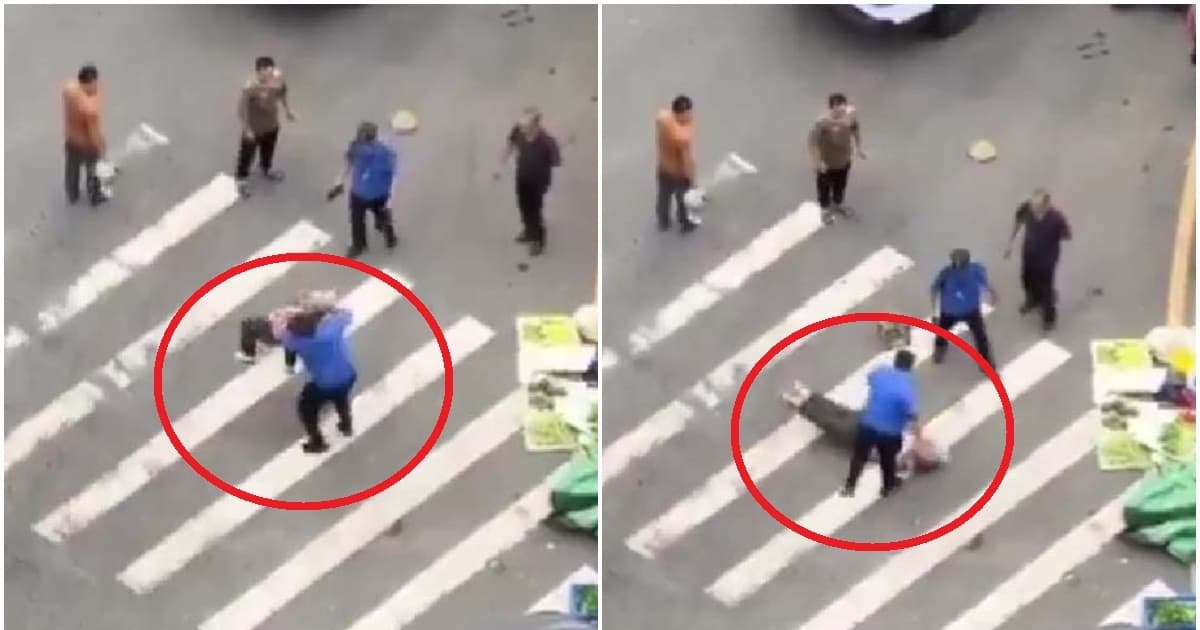 中共城管抱摔老人 網民痛駡(視頻)