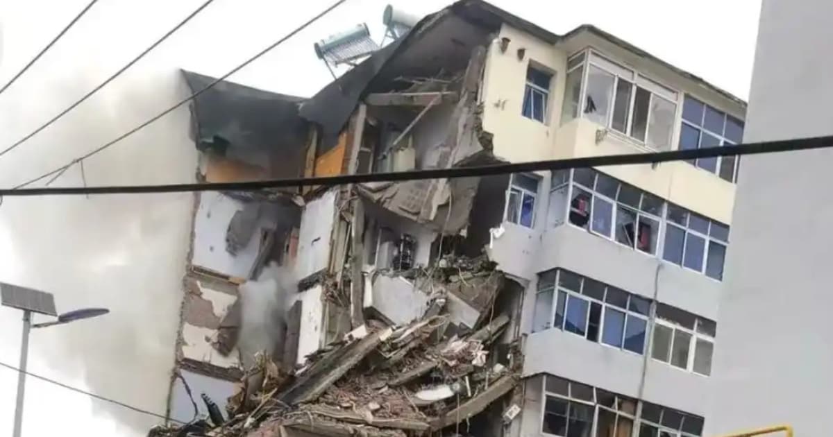 遼寧一居民樓清晨突發爆炸 半邊樓炸飛