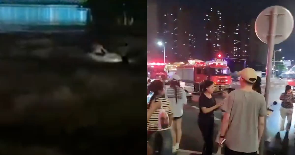 驚悚!四川一水閘突放水 河邊市民被沖走(視頻)