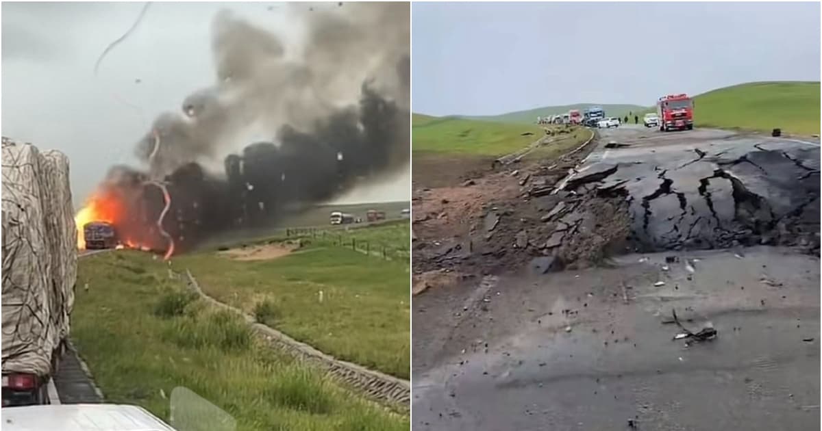 內蒙危險品運輸車撞車爆炸 地面現大坑 多人死傷(視頻)