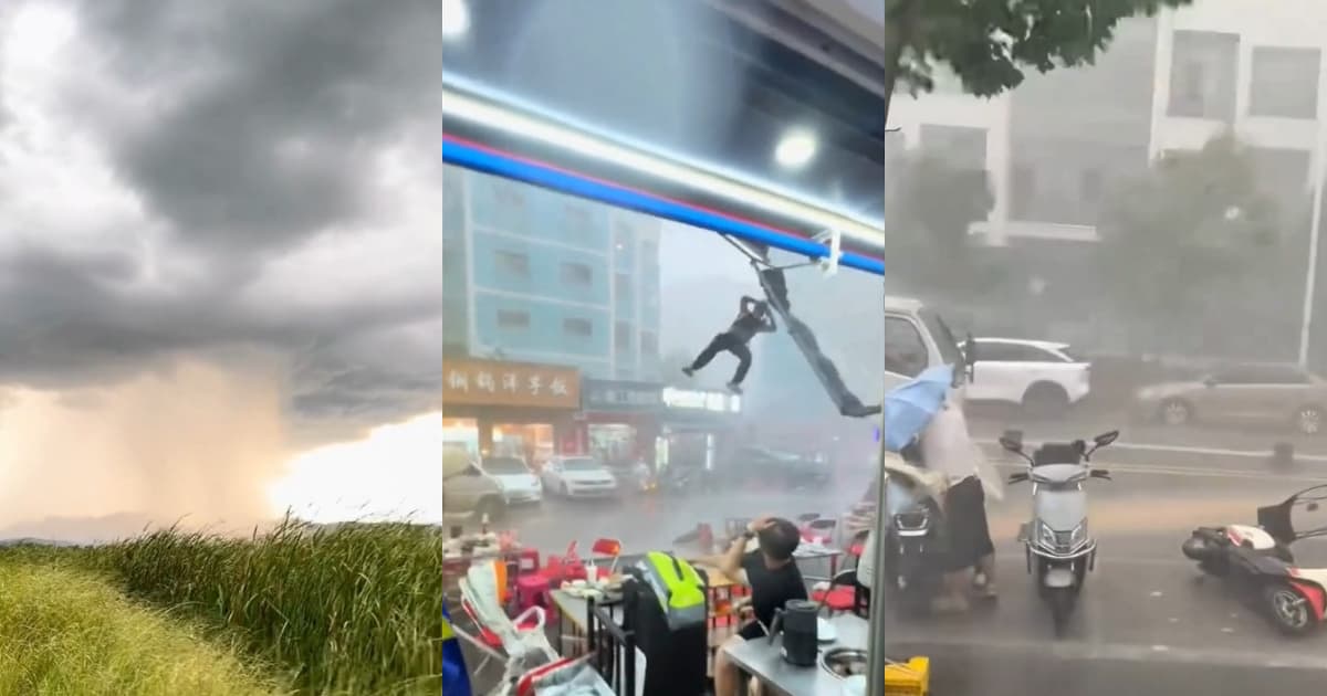 昆明遭遇狂風暴雨 全城電閃雷鳴 民眾震驚(多視頻)