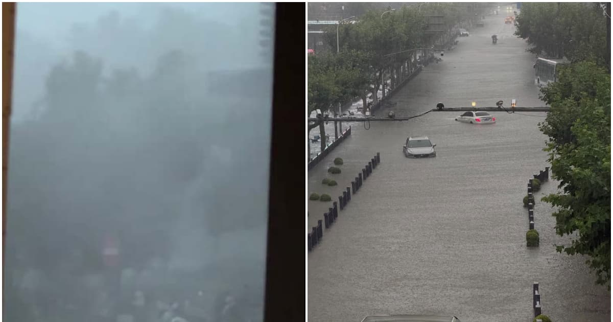 上海雷暴狂风冰雹4预警齐发 城区看海(视频)