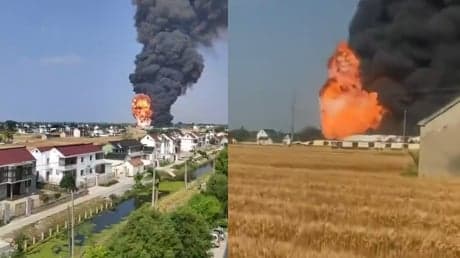 江苏南通润滑油厂爆炸 火球升10米高空场面骇人(图)